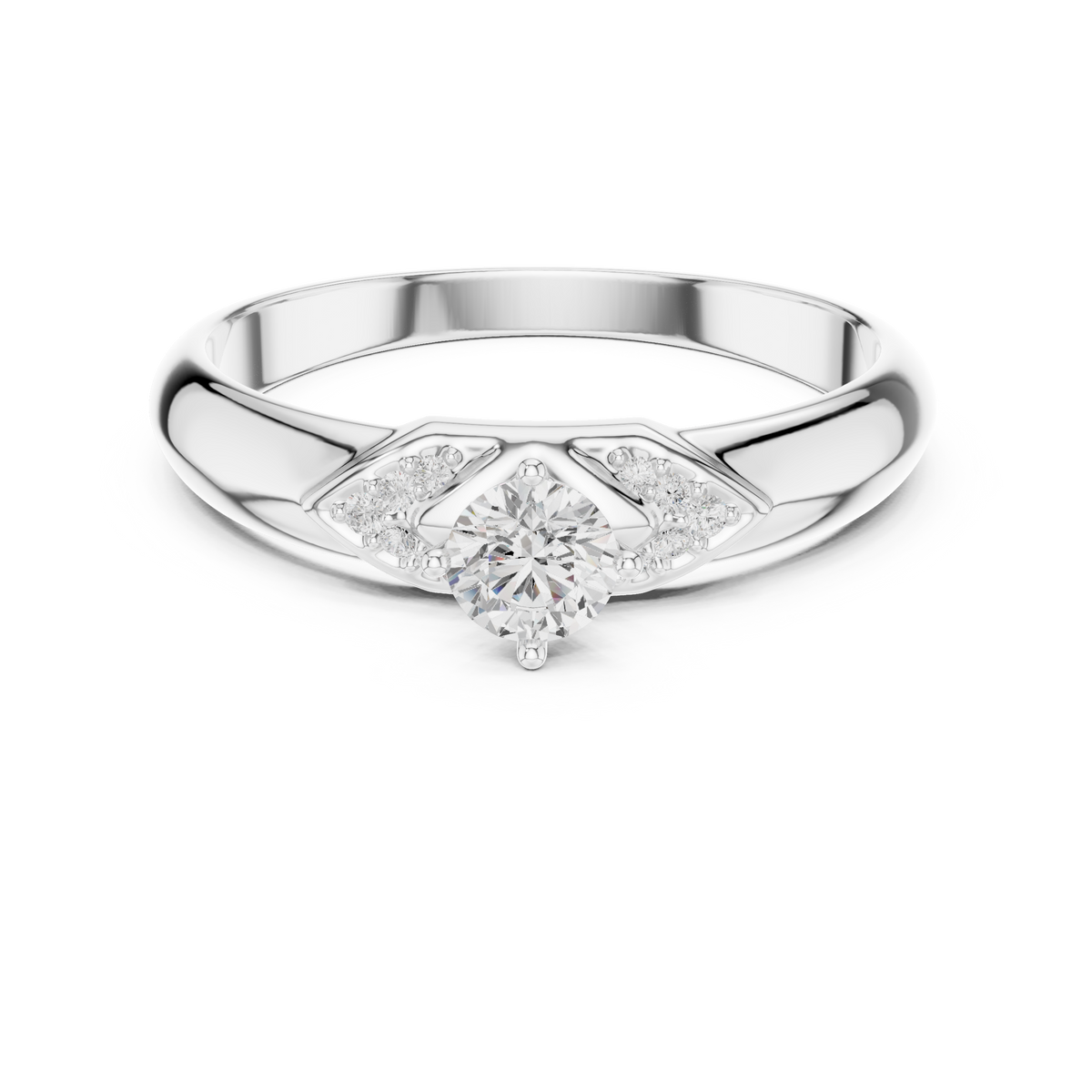 Vintage Floral Solitaire Ring