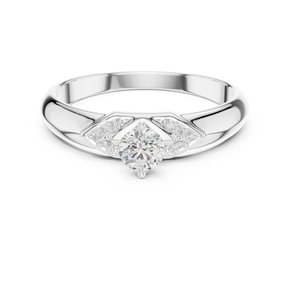 Vintage Floral Solitaire Ring