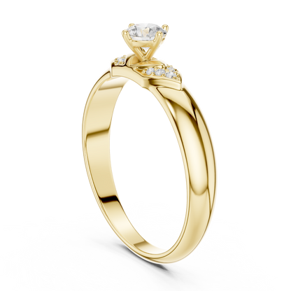 Vintage Floral Solitaire Ring