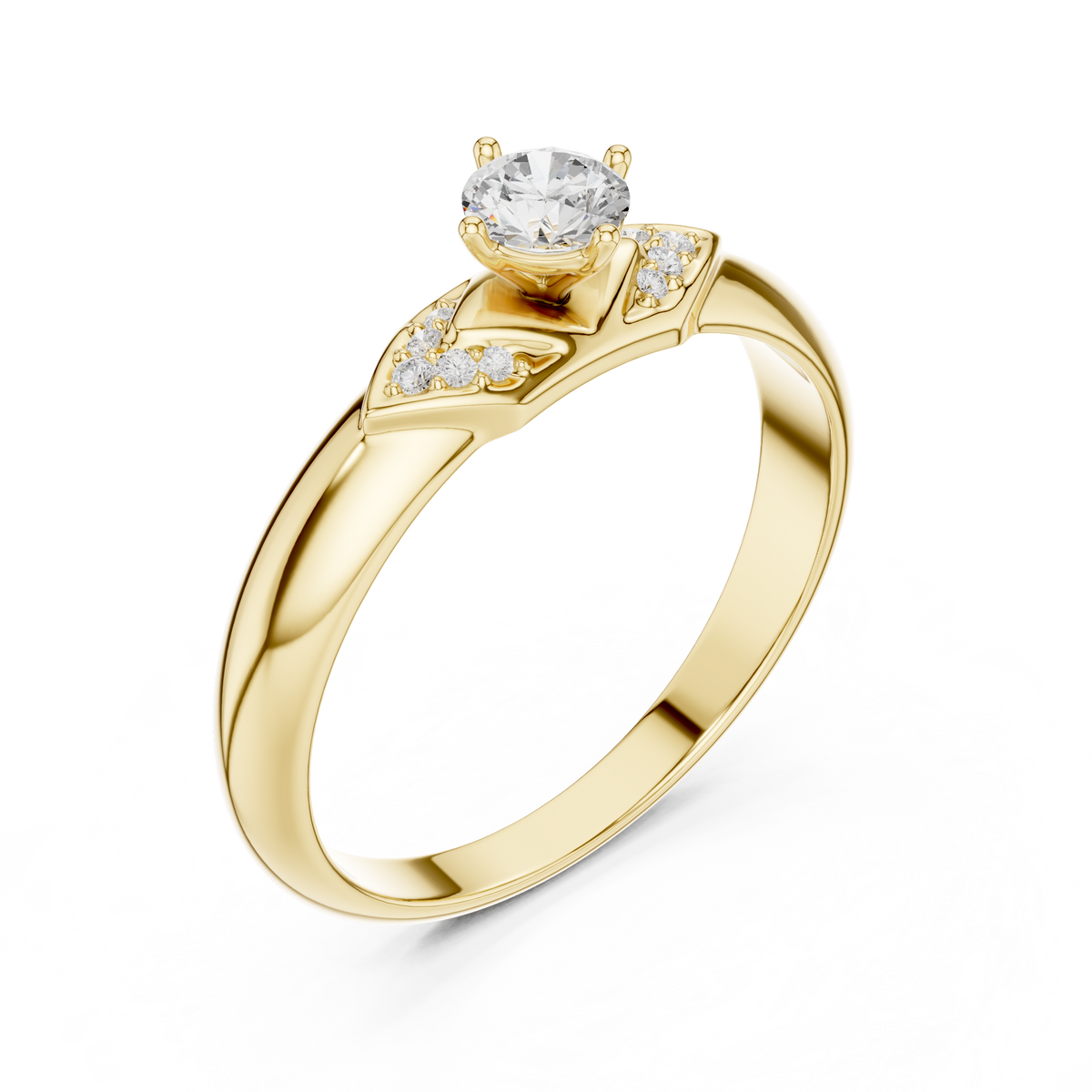 Vintage Floral Solitaire Ring