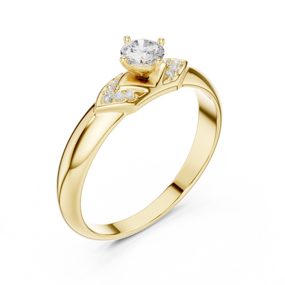 Vintage Floral Solitaire Ring