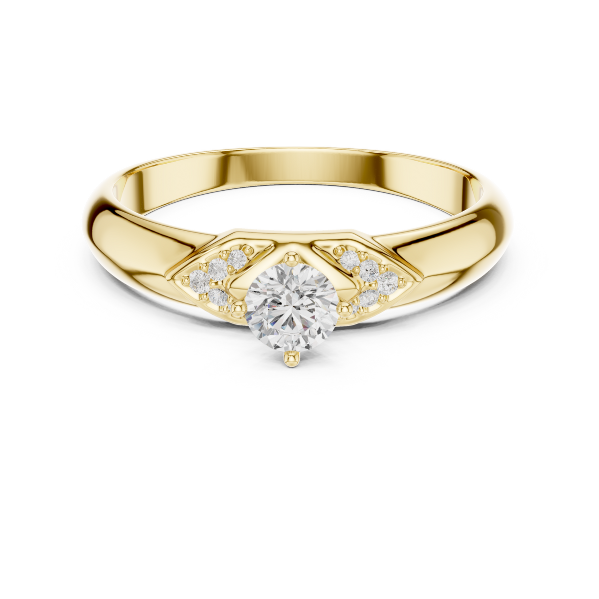 Vintage Floral Solitaire Ring