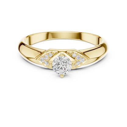 Vintage Floral Solitaire Ring