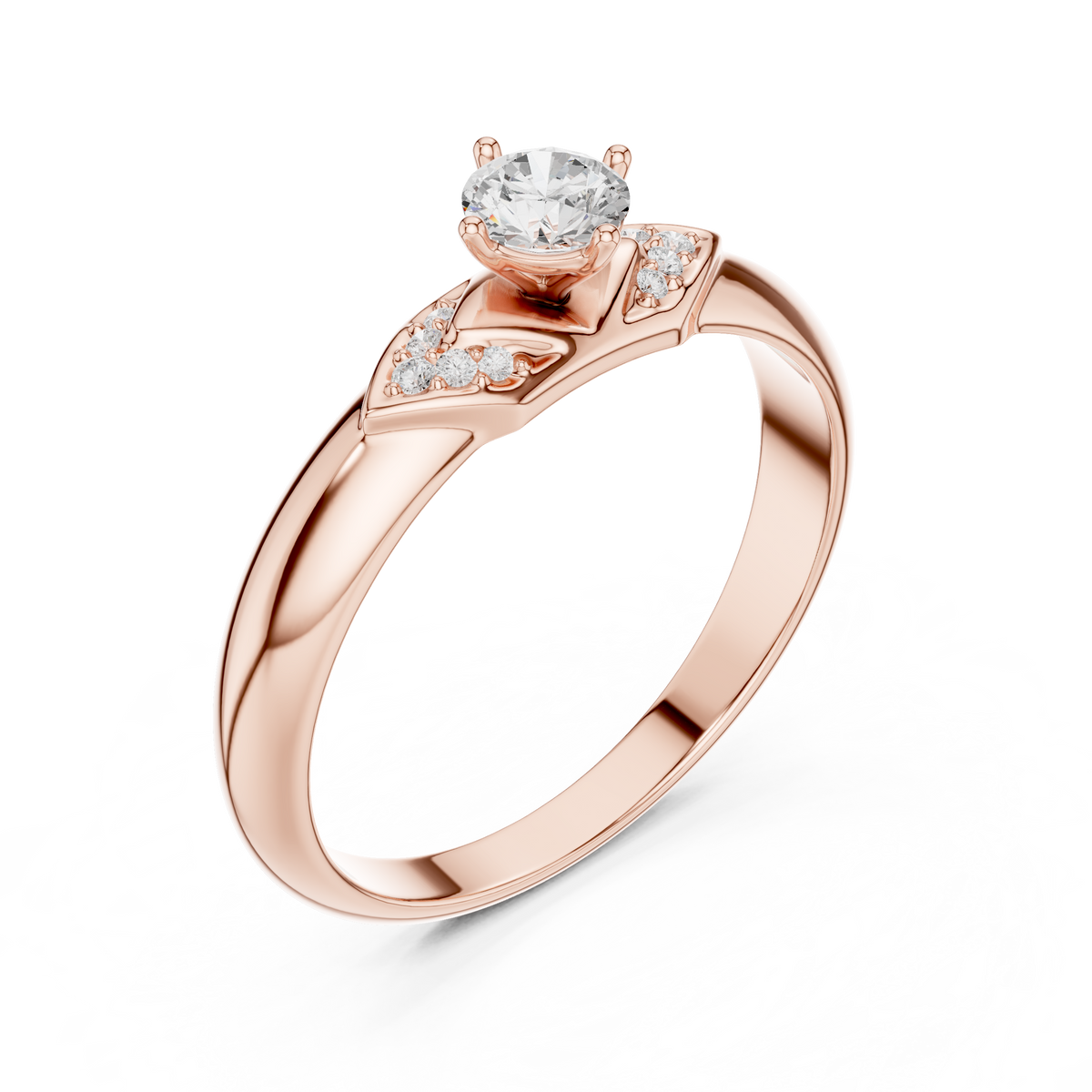 Vintage Floral Solitaire Ring