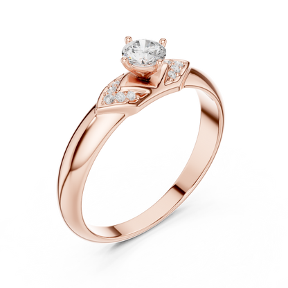 Vintage Floral Solitaire Ring