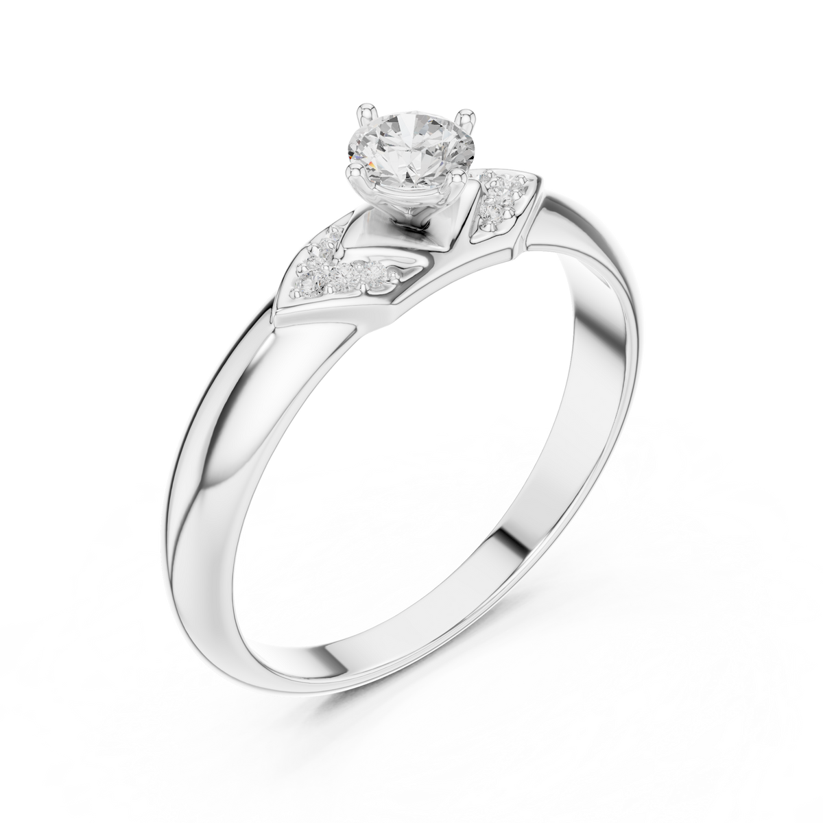 Vintage Floral Solitaire Ring