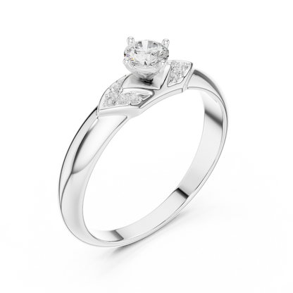 Vintage Floral Solitaire Ring