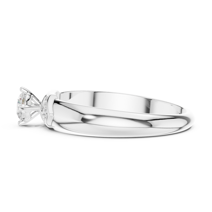 Vintage Floral Solitaire Ring