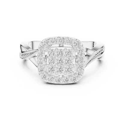 Cushion Halo Cluster Ring