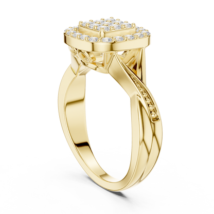 Cushion Halo Cluster Ring