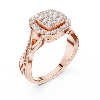 Cushion Halo Cluster Ring