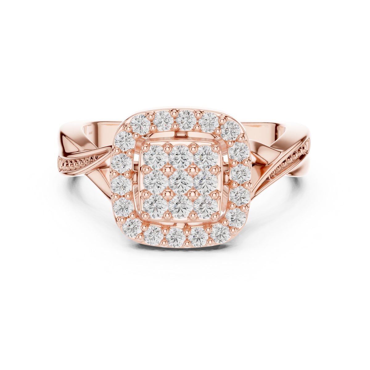 Cushion Halo Cluster Ring