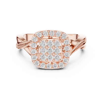 Cushion Halo Cluster Ring