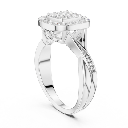 Cushion Halo Cluster Ring