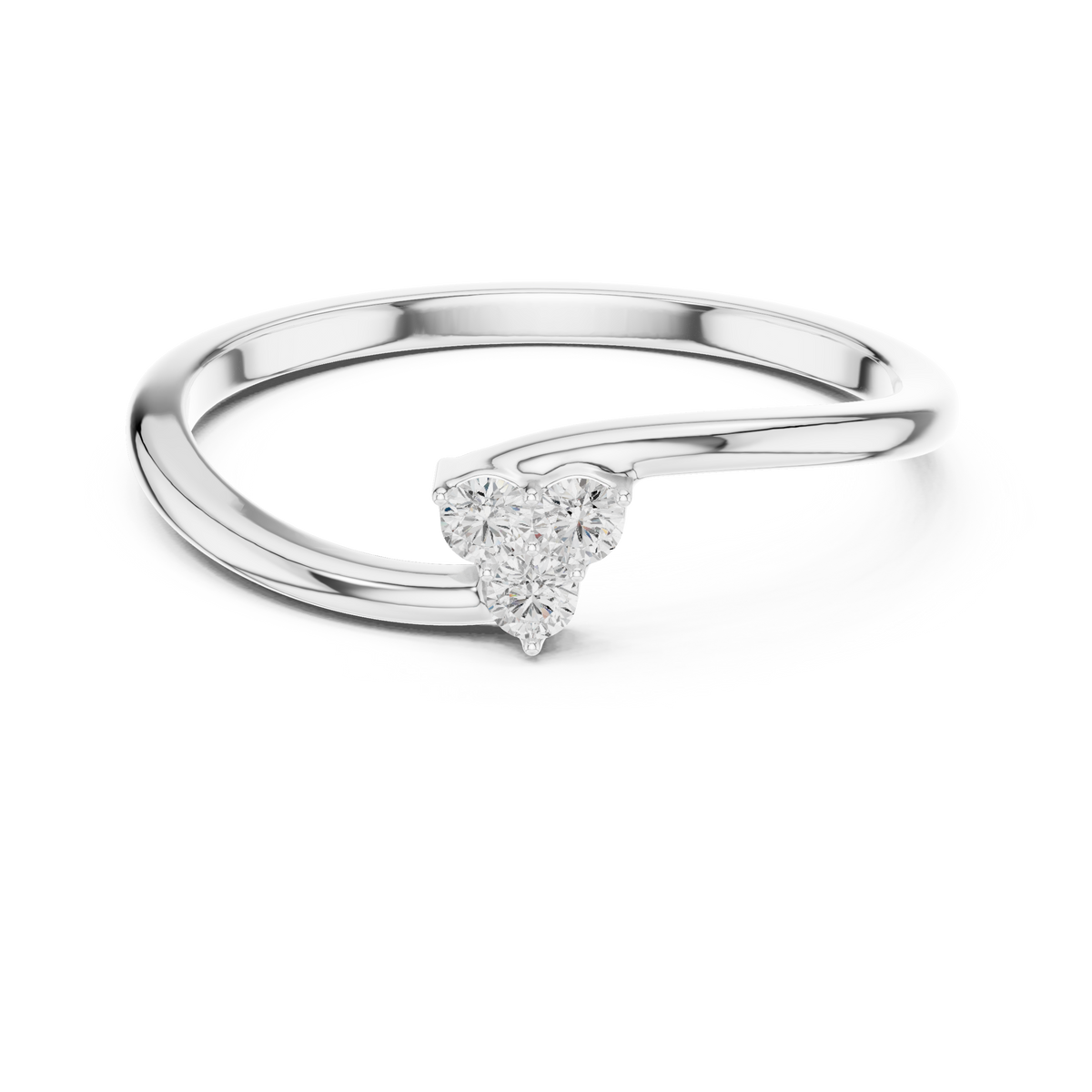 Trinity Cluster Solitaire Ring