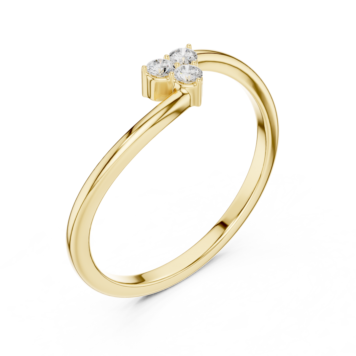 Trinity Cluster Solitaire Ring