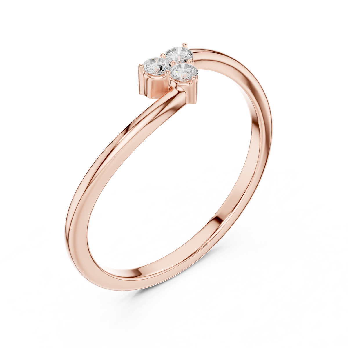 Trinity Cluster Solitaire Ring