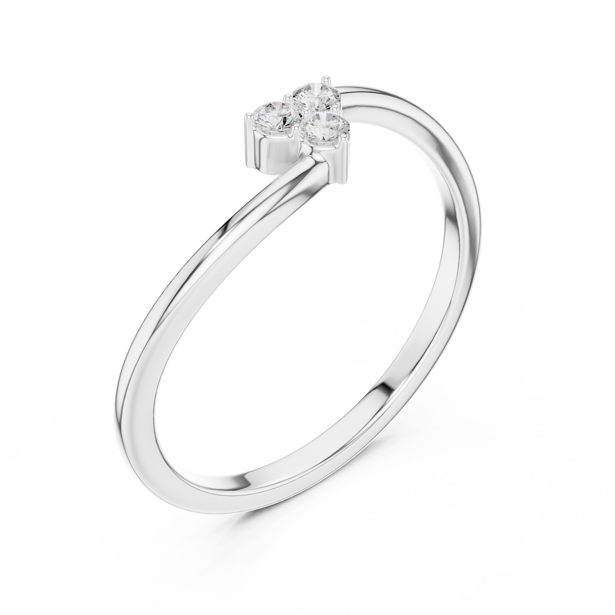 Trinity Cluster Solitaire Ring