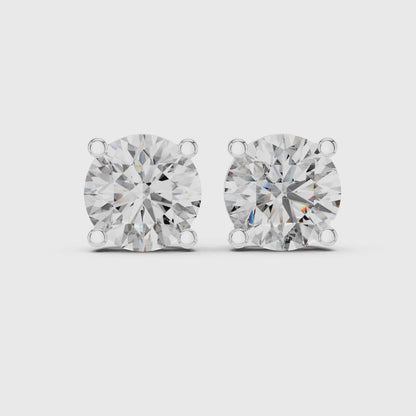 Celestia Crown Diamond Solitaire Stud Earring