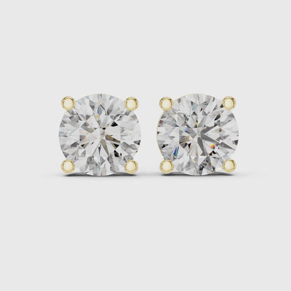 Celestia Crown Diamond Solitaire Stud Earring