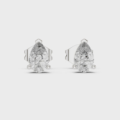 Elara Pear Brilliance Solitaire Stud