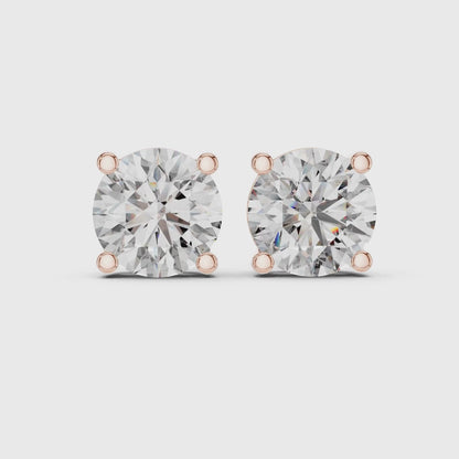 Celestia Crown Diamond Solitaire Stud Earring